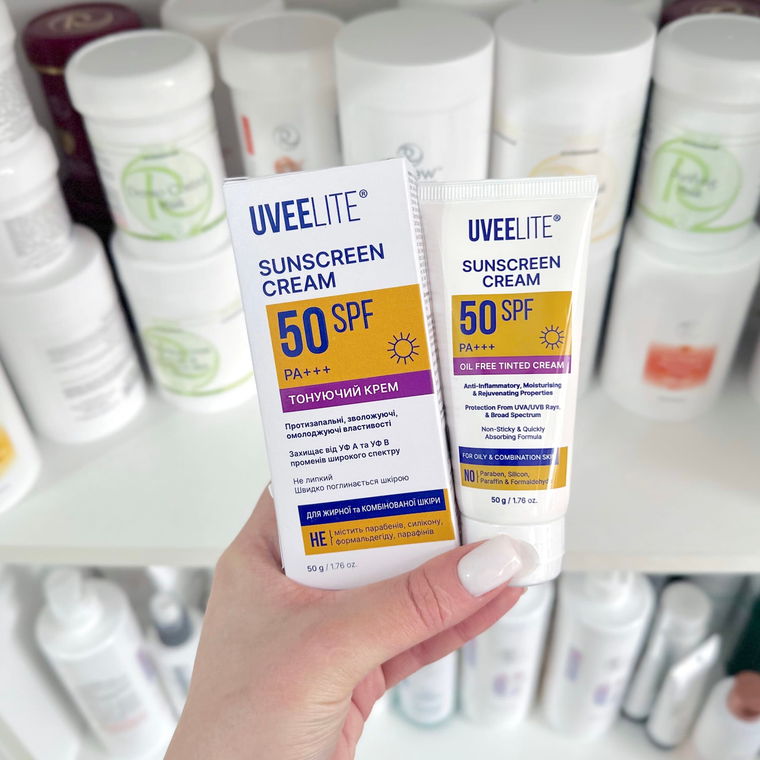 Денний крем Uveelite тонуючий spf 50